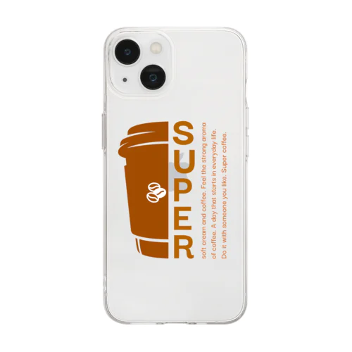 コーヒー大好き人間 Soft Clear Smartphone Case