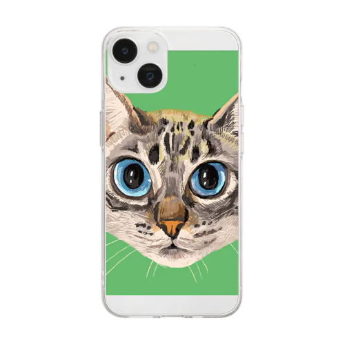 しましまねこ Soft Clear Smartphone Case