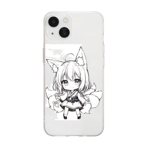 きつねっ娘ふぅちゃん - 習作編 - Soft Clear Smartphone Case