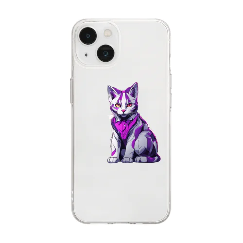 パンクビビッド・ピエロキャット Soft Clear Smartphone Case