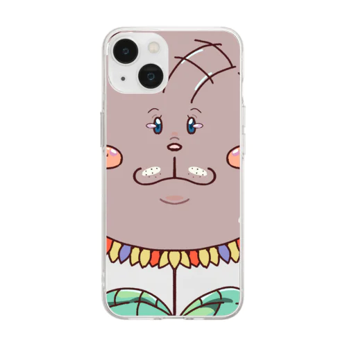 大きめの向日葵くん Soft Clear Smartphone Case