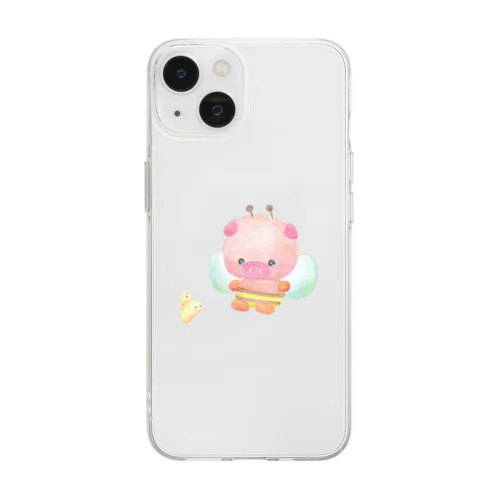 ミツバチぶたさんと蜂の子さん Soft Clear Smartphone Case