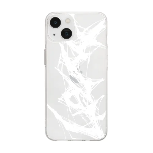 カンクロウ白ロゴ入りスマホカバー Soft Clear Smartphone Case