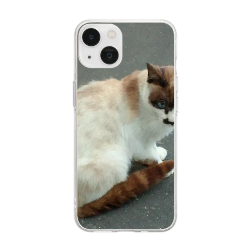 201408161744000　焦げ目の猫 Soft Clear Smartphone Case