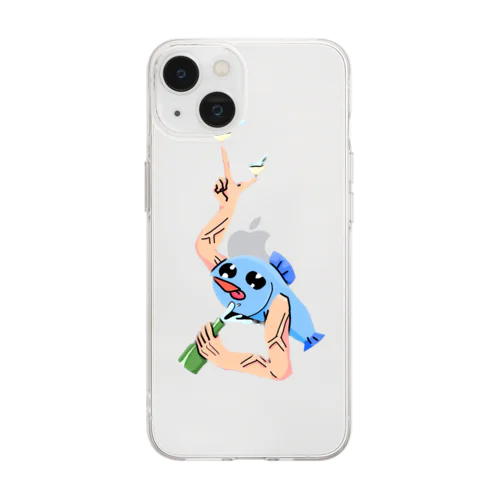 酒の魚(腕が筋肉質) Soft Clear Smartphone Case