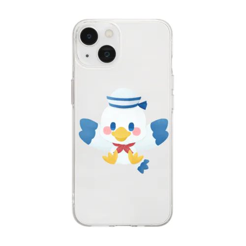 カモメの水平さん Soft Clear Smartphone Case