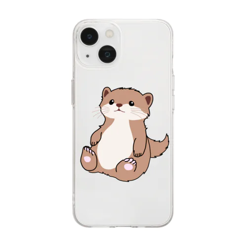 キュートなカワウソ Soft Clear Smartphone Case