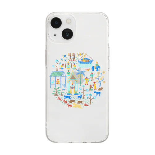 ラオスのモザイク画 Soft Clear Smartphone Case