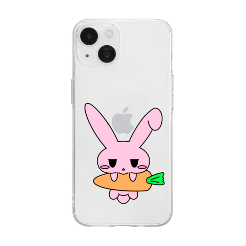 ムスっとうさちゃん Soft Clear Smartphone Case