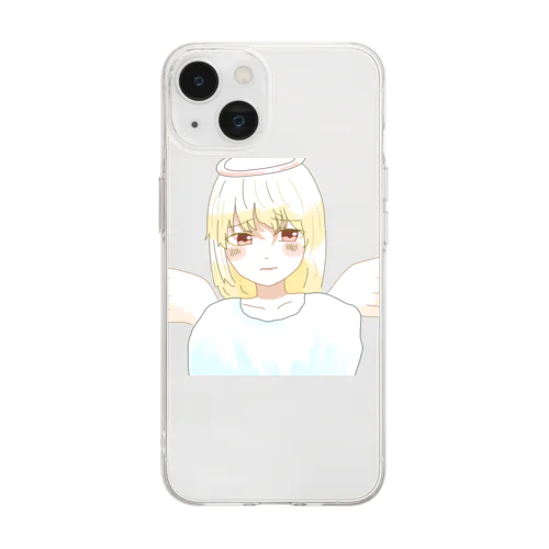 困り顔天使ちゃん Soft Clear Smartphone Case