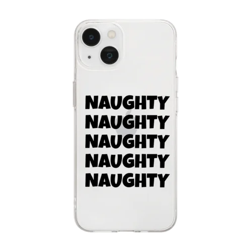 NAUGHTY 5ロゴ(BLK) Soft Clear Smartphone Case