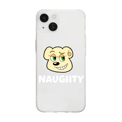 NAUGHTY BEARくん (WHT) Soft Clear Smartphone Case
