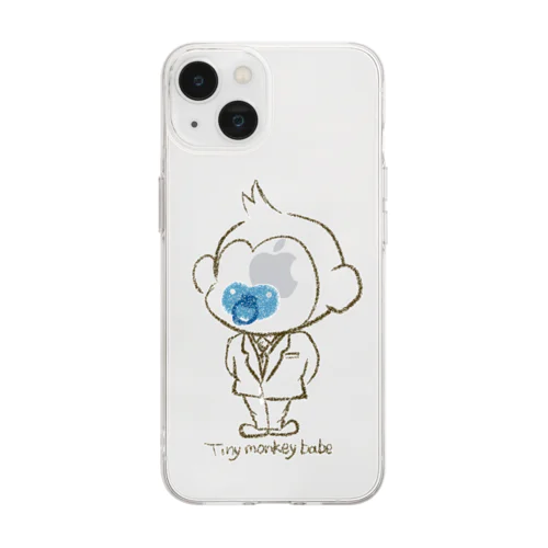 Tiny monkey babe スーツ Soft Clear Smartphone Case