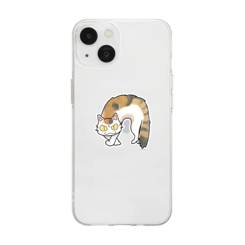 ふしゃ猫ミケシリーズ Soft Clear Smartphone Case