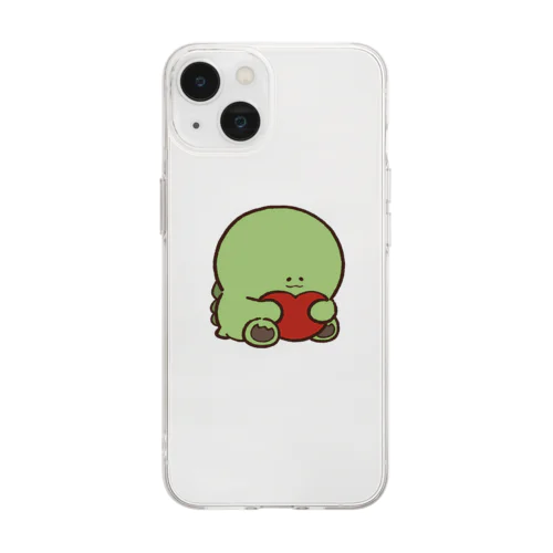 抱っこかいじゅう。(赤) Soft Clear Smartphone Case