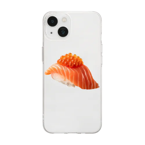 Luxurious salmon roe sushi 「贅沢ないくらサーモン寿司」  Soft Clear Smartphone Case