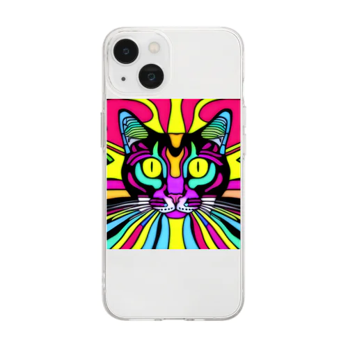 奇妙な猫 Soft Clear Smartphone Case