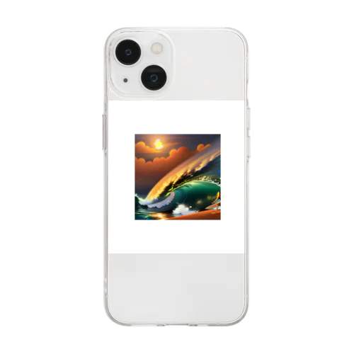 サーフィンのグッズ Soft Clear Smartphone Case