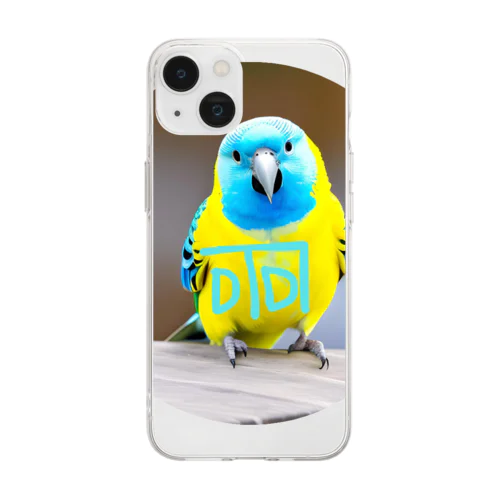 邪気払い　龍体文字「ふ」付き　幸せの青い鳥　ステッカー　他 Soft Clear Smartphone Case