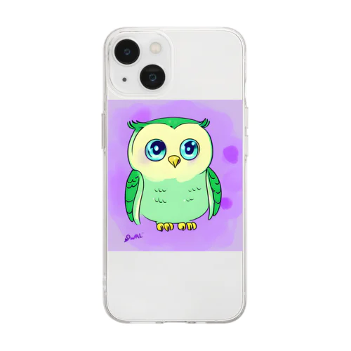 幸せふくろうグッズ Soft Clear Smartphone Case