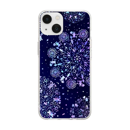 星降る夜のうさぎ花火✩⋆˖✩˖⋆ Soft Clear Smartphone Case