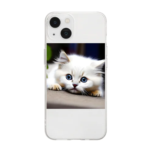 猫の安らぎ Soft Clear Smartphone Case