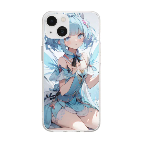 氷の妖精 Soft Clear Smartphone Case