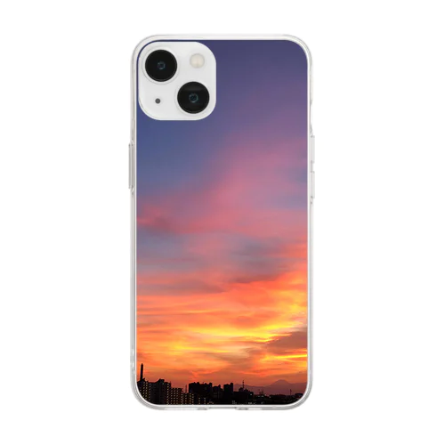 贅沢な夕焼け Soft Clear Smartphone Case