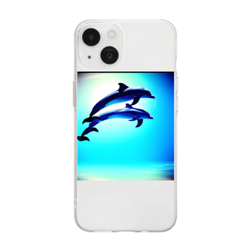 イルカのグッズ Soft Clear Smartphone Case