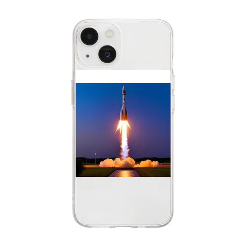 夕焼けのロケット Soft Clear Smartphone Case