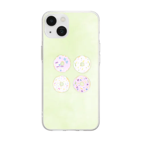 エディブルフラワーのドーナツ Soft Clear Smartphone Case