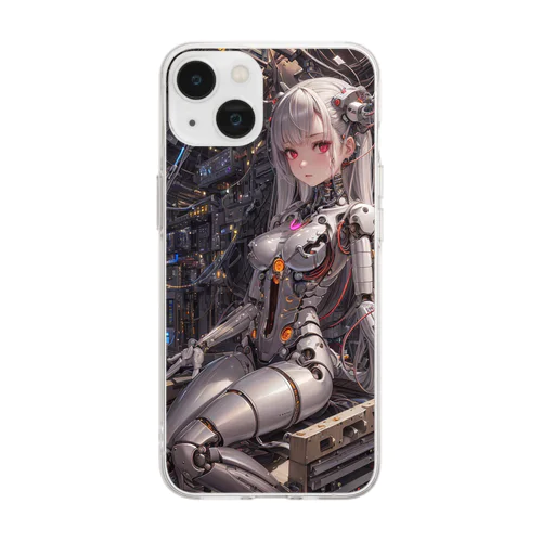 メカニカルシンセゾンビガールのイラストのグッズ　#6 Soft Clear Smartphone Case