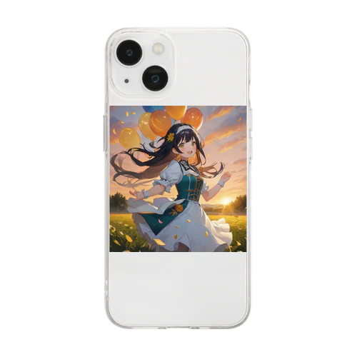 花言葉ガール #78 フウセンカズラ-a Soft Clear Smartphone Case