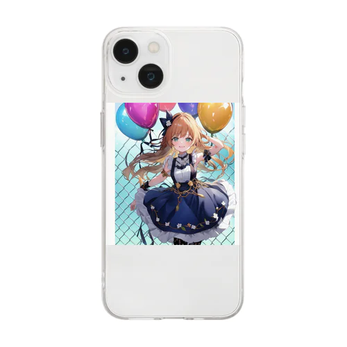 花言葉ガール #78 フウセンカズラ-b Soft Clear Smartphone Case