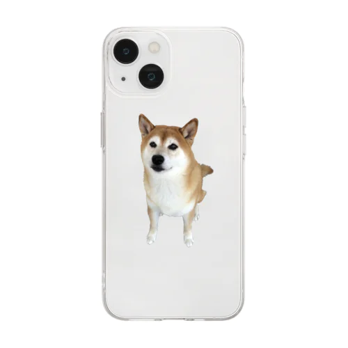 うるうるおめ目な柴犬 Soft Clear Smartphone Case