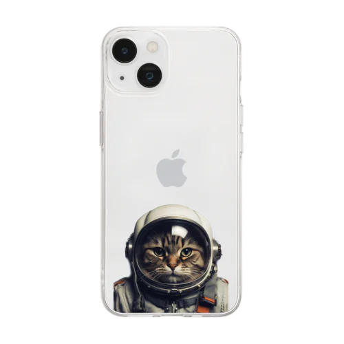 🚀 宇宙猫スペーススーツグッズ 🚀 ソフトクリアスマホケース