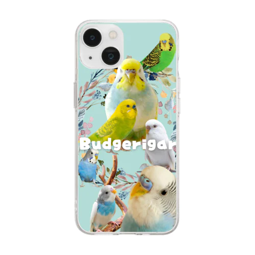 セキセイインコいっぱい！ Soft Clear Smartphone Case