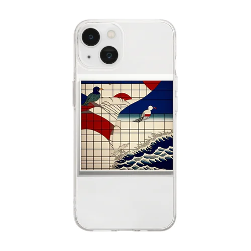 海と鳥 Soft Clear Smartphone Case