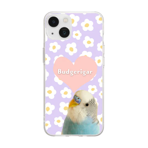 おしゃべりセキセイインコくん Soft Clear Smartphone Case