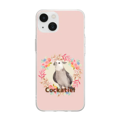 ピンクとオカメインコ Soft Clear Smartphone Case