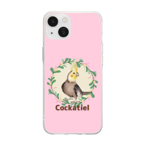 ふりかえりオカメインコ Soft Clear Smartphone Case