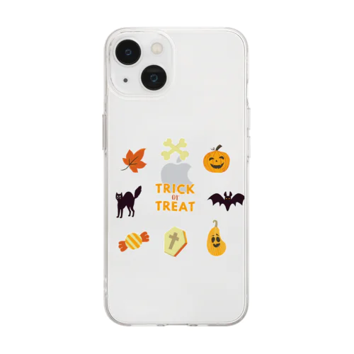 ハロウィンのイラストグッズ Soft Clear Smartphone Case