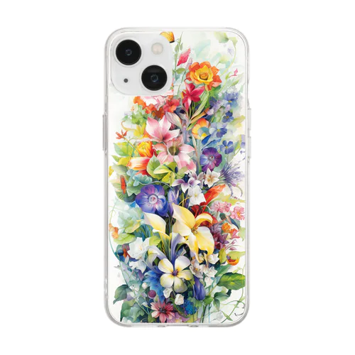 蝶と花II Soft Clear Smartphone Case