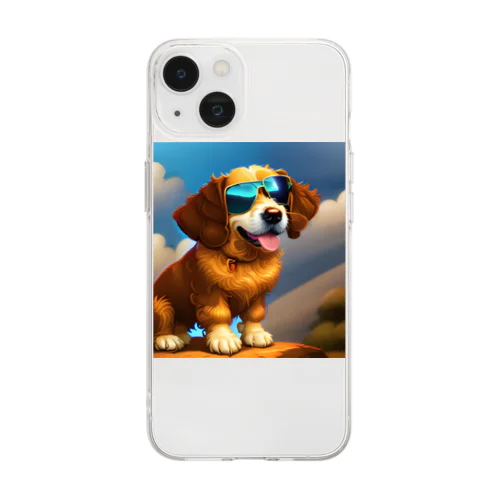 カッコつけ犬、あなたの心を掴む Soft Clear Smartphone Case