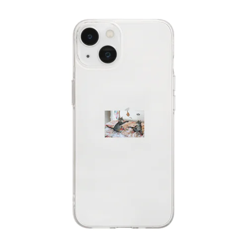 かわいい猫グッズ Soft Clear Smartphone Case