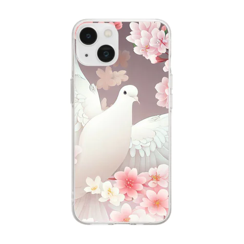 夢幻　鳩　優雅 Soft Clear Smartphone Case