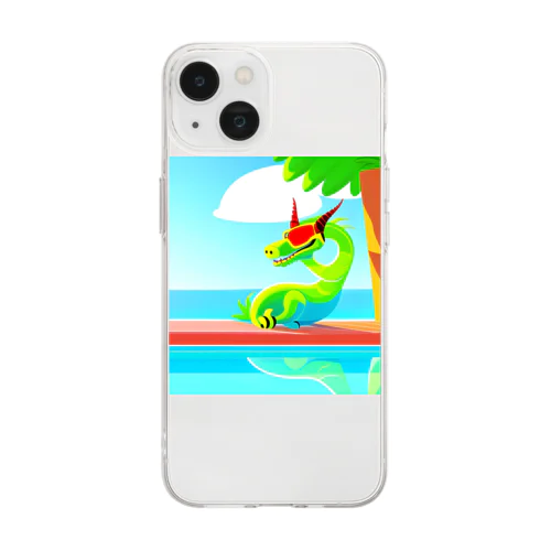 休暇中のドラゴン Soft Clear Smartphone Case