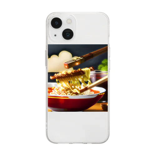 ラーメン Soft Clear Smartphone Case