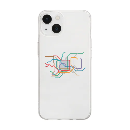 東京メトロ路線図-TOKYO METRO-東京地下鉄路線図- Soft Clear Smartphone Case