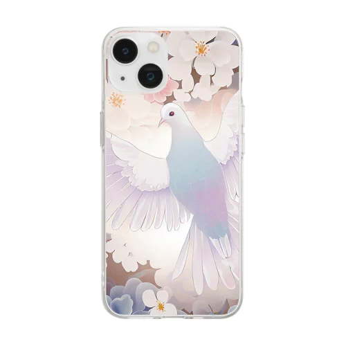 夢幻　鳩　善と美 Soft Clear Smartphone Case